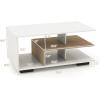 Giantex Modern Rectangular Accent Table with L-Shaped Middle Shelf, 3-Tier Cocktail Table for Living Room (Natural and White)(Natural and White)