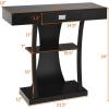 Giantex Narrow Console Table T-Shaped – Behind Couch Table with Drawer, Shelves, Dual Anti-Tipping Kits, Modern Foyer Table, Sofa Side Table for Living Room, Entryway, Hallway, Entry Table (Gray)(Black)