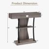 Giantex Narrow Console Table T-Shaped – Behind Couch Table with Drawer, Shelves, Dual Anti-Tipping Kits, Modern Foyer Table, Sofa Side Table for Living Room, Entryway, Hallway, Entry Table (Gray)(Grey)
