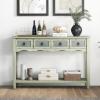 Giantex Narrow Console Table with Storage – 48” Antique Entryway Table with 4 Drawers, Open Shelf, Solid Wood Legs, Long & Slim Sofa Side Table for Couch, Hallway, Living Room, Foyer, Entry Table