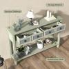 Giantex Narrow Console Table with Storage – 48” Antique Entryway Table with 4 Drawers, Open Shelf, Solid Wood Legs, Long & Slim Sofa Side Table for Couch, Hallway, Living Room, Foyer, Entry Table