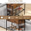 Giantex Narrow Console Table with Storage – 60″ Long Sofa Side Table w/ 4 Drawers & Open Shelf, Solid Wood Legs, Rectangular Entry Table, Retro Entryway Table for Living Room Hallway, Foyer, Black(Brown)