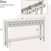Giantex Narrow Console Table with Storage – 60″ Long Sofa Side Table w/ 4 Drawers & Open Shelf, Solid Wood Legs, Rectangular Entry Table, Retro Entryway Table for Living Room Hallway, White