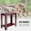 Giantex Narrow End Table, 2-Tier Side Table with Open Storage Shelf, Retro Wood Sofa Table Bedside Tables for Small Spaces, Slim Nightstand for Living Room, Bedroom, Easy Assembly, Walnut(Mahogany)