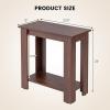 Giantex Narrow End Table, 2-Tier Side Table with Open Storage Shelf, Retro Wood Sofa Table Bedside Tables for Small Spaces, Slim Nightstand for Living Room, Bedroom, Easy Assembly, Walnut(Walnut)