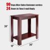 Giantex Narrow End Table, 2-Tier Side Table with Open Storage Shelf, Retro Wood Sofa Table Bedside Tables for Small Spaces, Slim Nightstand for Living Room, Bedroom, Easy Assembly, Walnut(Mahogany)