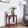 Giantex Narrow End Table, 2-Tier Side Table with Open Storage Shelf, Retro Wood Sofa Table Bedside Tables for Small Spaces, Slim Nightstand for Living Room, Bedroom, Easy Assembly, Walnut(Mahogany)