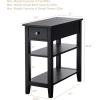 Giantex Narrow End Table, Farmhouse Side Tables with Drawer & Storage Shelves, Wood Sofa Side Tables, 3-Tier Nightstands for Small Space, Living Room, Bedroom, 23.5″ L x 12″ W x 24.5″ H, Brown(Black)