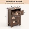Giantex Nightstand with 3 Drawers, Bedside Table with Exquisite Metal Handles, Accent Table Sofa Side Table with Anti-toppling Device for Bedroom, Study, Black(Walnut)