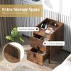 Giantex Nightstand with Charging Station, Narrow End Table with 2 Drawers & Metal Gold Legs, Small Sofa Side Table w/ 2 USB Ports and 3 Outlets, Modern Night Stand for Small Spaces, Rustic Brown(Rustic)