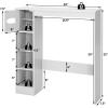 Giantex Over The Toilet Storage Cabinet, Freestanding Toilet Cabinet Organizer w/Adjustable Shelves & Toilet Paper Holder, Bathroom Space Saver Storage Rack Home Organizer for Bathroom Laundry(White)