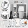 Giantex Over The Toilet Storage Cabinet, Freestanding Toilet Cabinet Organizer w/Adjustable Shelves & Toilet Paper Holder, Bathroom Space Saver Storage Rack Home Organizer for Bathroom Laundry(White)