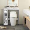 Giantex Over The Toilet Storage Cabinet, Freestanding Toilet Cabinet Organizer w/Adjustable Shelves & Toilet Paper Holder, Bathroom Space Saver Storage Rack Home Organizer for Bathroom Laundry(White)