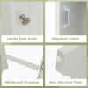 Giantex Over-The-Toilet Storage Cabinet, Bathroom Freestanding Space Saver with 1-Door Side Storage Cabinet & Paper Holder, Toilet Rack Organizer Stand for Bathroom Laundry (White)
