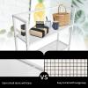 Giantex Over-The-Toilet Storage Space Saver Bathroom Metal Spacesaver Rack with 2 Tier Rack, Hooks and Adjustable Feet Multifunctional Toilet Space-Saving Storage