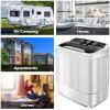 Giantex Portable Compact 13 Lbs Mini Twin Tub Washing Machine Washer Spin Dryer (Black&White)(Black&White)