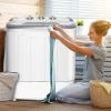 Giantex Portable Compact 13 Lbs Mini Twin Tub Washing Machine Washer Spin Dryer (Black&White)(Gray&White)