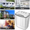 Giantex Portable Compact 13 Lbs Mini Twin Tub Washing Machine Washer Spin Dryer (Black&White)(Gray&White)