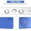 Giantex Portable Mini Compact Twin Tub Washing Machine 20lbs Washer Spain Spinner Portable Washing Machine, Blue+ White(White & Blue)