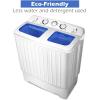 Giantex Portable Mini Compact Twin Tub Washing Machine 20lbs Washer Spain Spinner Portable Washing Machine, Blue+ White(White & Blue)