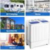 Giantex Portable Mini Compact Twin Tub Washing Machine 20lbs Washer Spain Spinner Portable Washing Machine, Blue+ White(White & Blue)