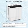 Giantex Portable Washing Machine, 20lbs Capacity, 12lbs Washer and 8lbs Spinner, Compact for Apartment RV, Gray & White, GX20313-PE(Black+White)