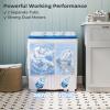 Giantex Portable Washing Machine, 20lbs Capacity, 12lbs Washer and 8lbs Spinner, Compact for Apartment RV, Gray & White, GX20313-PE(Blue+White)