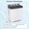 Giantex Portable Washing Machine, 20lbs Capacity, 12lbs Washer and 8lbs Spinner, Compact for Apartment RV, Gray & White, GX20313-PE(Grey+White)