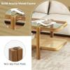 Giantex Rattan Coffee Table, 47.5″ Rectangle Solid Wood Tea Table w/Tempered Glass Tabletop, Rattan Storage Shelf, 2-Tier Boho Coffee Tables, Farmhouse Center Table for Living Room (Oak)(Oak)