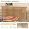 Giantex Rattan Twin Bed Frames with Rattan Headboard, Boho Solid Wood Platform Bed with Wooden Slats, 12 Inch Twin Bed Frame with Storage Underneath for Kids Adults, No Box Spring Needed, Natural