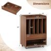 Giantex Record Player Stand, Rolling Turntable Stand with Drawer, Hook & Lockable Wheels, Vinyl Record Display Shelf Holds Up to 180 Albums, for Living Room Bedroom (White)(Walnut)
