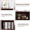 Giantex Record Player Stand, White Turntable Stand Holds up to 150 Albums, Mid-Century Vinyl Storage Cabinet Table with Metal Legs, Record Player Holder End Table for Bedroom Living Room(Brown)