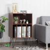 Giantex Record Player Stand, White Turntable Stand Holds up to 150 Albums, Mid-Century Vinyl Storage Cabinet Table with Metal Legs, Record Player Holder End Table for Bedroom Living Room(Brown)