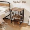 Giantex Record Player Stand with Charging Station, Turntable Stand with Record Storage & 4 Rolling Wheels, Vinyl Record Storage Table up to 250 Albums for Living Room, Bedroom (Grey Oak)(Rustic Brown)