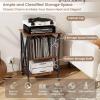 Giantex Record Player Stand with Charging Station, Turntable Stand with Record Storage & 4 Rolling Wheels, Vinyl Record Storage Table up to 250 Albums for Living Room, Bedroom (Grey Oak)(Rustic Brown)