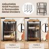 Giantex Record Player Stand with Charging Station, Turntable Stand with Record Storage & 4 Rolling Wheels, Vinyl Record Storage Table up to 250 Albums for Living Room, Bedroom (Grey Oak)(Dark Brown)