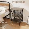 Giantex Record Player Stand with Charging Station, Turntable Stand with Record Storage & 4 Rolling Wheels, Vinyl Record Storage Table up to 250 Albums for Living Room, Bedroom (Grey Oak)(Grey Oak)