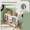 Giantex Record Player Stand with Charging Station, Turntable Stand with Storage Shelves Hold Up to 150+ Albums, Record Player Table with Metal Frame, Vinyl Record Storage for Music Living Room, White(White)