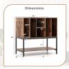 Giantex Record Player Stand with Charging Station, Turntable Stand with Storage Shelves Hold Up to 150+ Albums, Record Player Table with Metal Frame, Vinyl Record Storage for Music Living Room, White(Brown)