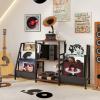 Giantex Record Player Stand with Vinyl Storage, 6-Tier Turntable Stand Up to 280 Albums, Record Player Table w/ Record Holder & Display Shelf, Vinyl Record Storage Media Stereo for Living Room (Rustic Brown)