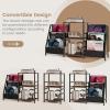 Giantex Record Player Stand with Vinyl Storage, 6-Tier Turntable Stand Up to 280 Albums, Record Player Table w/ Record Holder & Display Shelf, Vinyl Record Storage Media Stereo for Living Room (Rustic Brown)