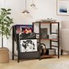 Giantex Record Player Stand with Vinyl Storage, 6-Tier Turntable Stand Up to 280 Albums, Record Player Table w/ Record Holder & Display Shelf, Vinyl Record Storage Media Stereo for Living Room (Rustic Brown)