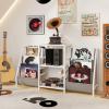 Giantex Record Player Stand with Vinyl Storage, 6-Tier Turntable Stand Up to 280 Albums, Record Player Table w/ Record Holder & Display Shelf, Vinyl Record Storage Media Stereo for Living Room (White)