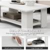 Giantex Rectangle Wood Center Table, 41″ L 2-Tier Small Modern Tea Table w/Open Compartment, Easy Assembly, Accent Coffee Table for Living Room, Reception Room, White(White)
