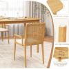 Giantex Rectangular Dining Table, Mid Century Modern Kitchen Table, Vintage Coffee Table W/Tabletop & Solid Wood Legs, Wood Farmhouse Table (Natural)(Natural)
