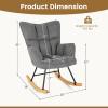 Giantex Rocking Chair Nursery, Modern Rocking Accent Chair w/High Backrest, Padded Armrests, Solid Metal & Wood Frame, Upholstered Linen Glider Rocker Chair for Nursery Living Room Bedroom, Dark Grey(Dark Grey)
