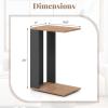 Giantex Rolling C Shaped End Table, 2-Tier Sofa Side Table with Universal Wheels & Storage Shelf, Narrow Nightstand for Small Space, Mobile Snack Couch Tray Table for Living Room & Bedroom(1)