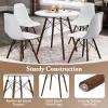 Giantex Round Dining Table Set for 4, 5-Piece Kitchen Table Chairs Set, Modern 31.5″ D Dining Table & 4 Dining Chairs with Solid Wood Legs, Dinette Table Set for Small Spaces Dining Room Restaurant(White+walnut)