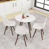 Giantex Round Dining Table Set for 4, 5-Piece Kitchen Table Chairs Set, Modern 31.5″ D Dining Table & 4 Dining Chairs with Solid Wood Legs, Dinette Table Set for Small Spaces Dining Room Restaurant(White+walnut)