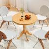 Giantex Round Dining Table for 2-4 People, 32″ D X 30″ H Wooden Kitchen Table with Spacious Table Top, Pedestal Base, Leisure End Tables for Bar, Kitchen, Dining Room, Restaurant, Walnut(Natural)